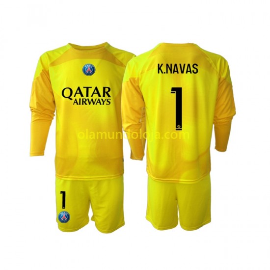 Camisola Paris Saint-Germain K.NAVAS 1 Guarda-redes Criança Equipamento Terceiro 2022-2023 Manga Comprida